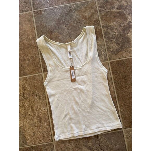 Skims Cotton Rib Tank Bone Size Large - Picture 2 of 7